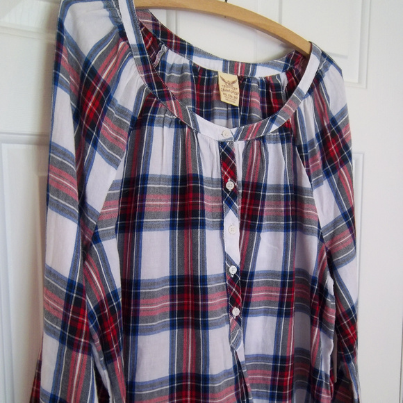Faded Glory Tops - Faded Glory Plaid Cotton Blouse
